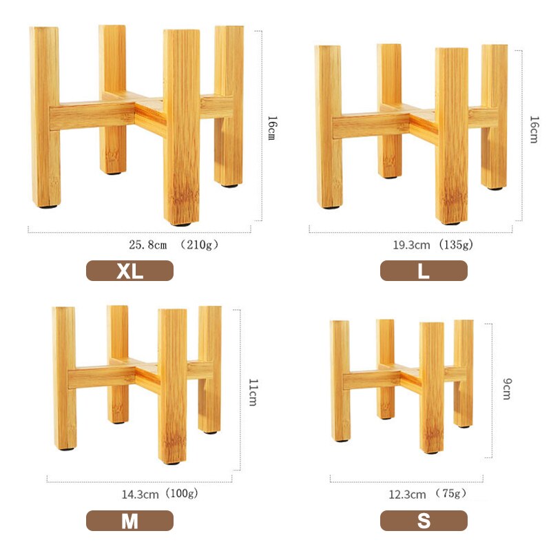 Support de bonsaï autoportant maison balcon bois support de Pot de fleur avec coussinet de pied Surface lisse étagère moderne FP8