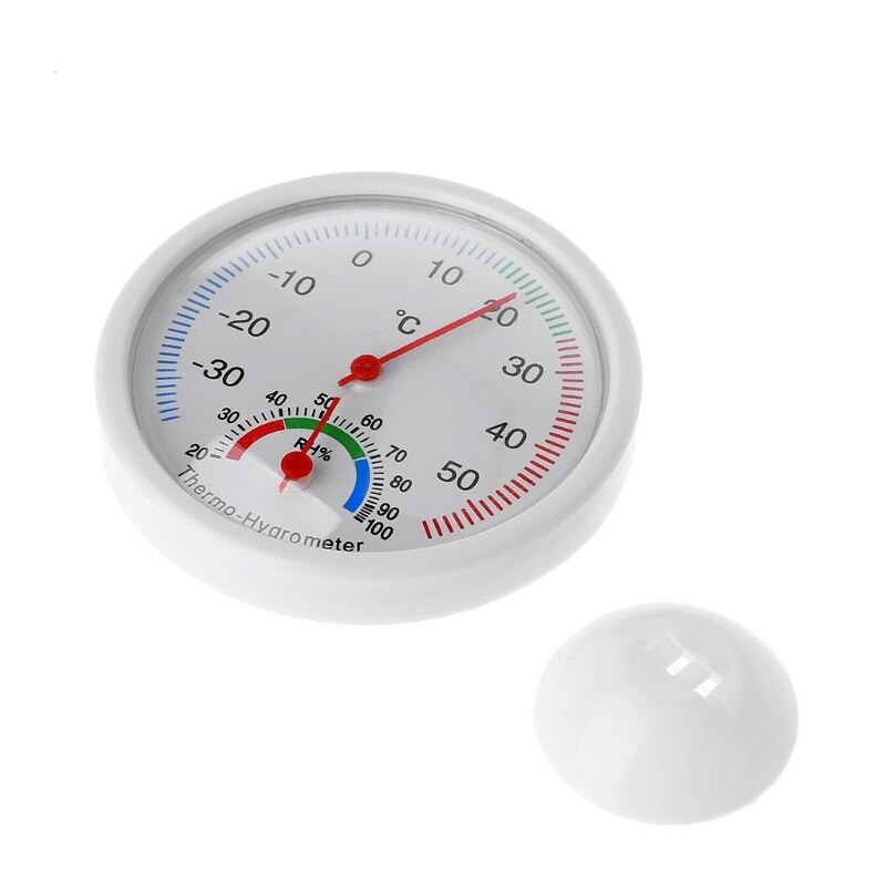 Indoor Outdoor Thermometer Humidity Meter Clock-shaped Temperature Hygrometer