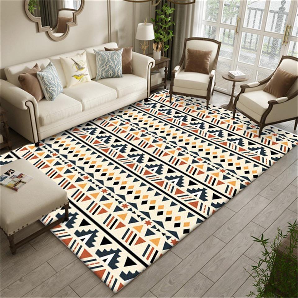 40 moderne Orange Gelb Geometrische Streifen Teppich Ethnische Stil Wohnzimmer Dekoration Lange Teppich Küche Flur Waschbar Matten