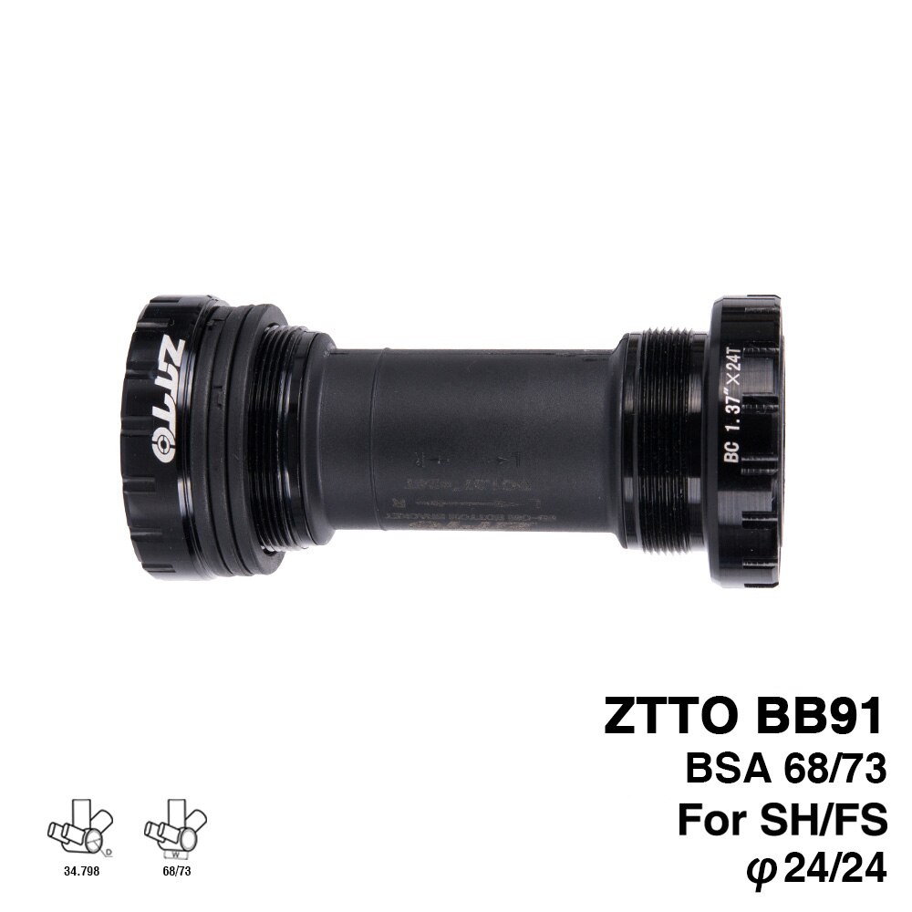 ZTTO BB91 External Bearing Bottom Brackets for Bicycle BSA68 68 73 Thread For Parts Prowheel 24mm Crankset Waterproof CNC MTB