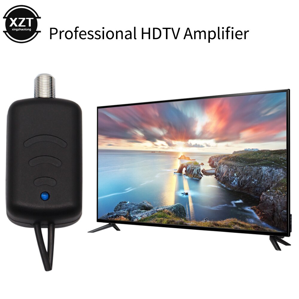 25DB TV Antenna Signal Amplifier Booster Low Noise Easy Installation Digital HDTV Booster Home Indoor Adapter for Fox Antenna