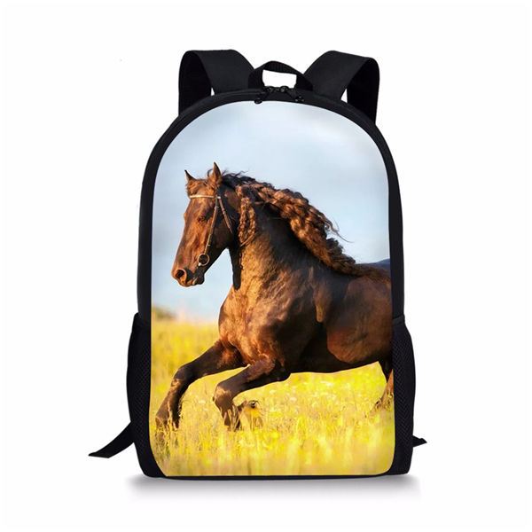 Kids Backpack Flower Horse Prints Pattern Children&#39;s School Bags Cute Toddler Book Bags Women&#39;s Travel Backpack: CDWX3672C