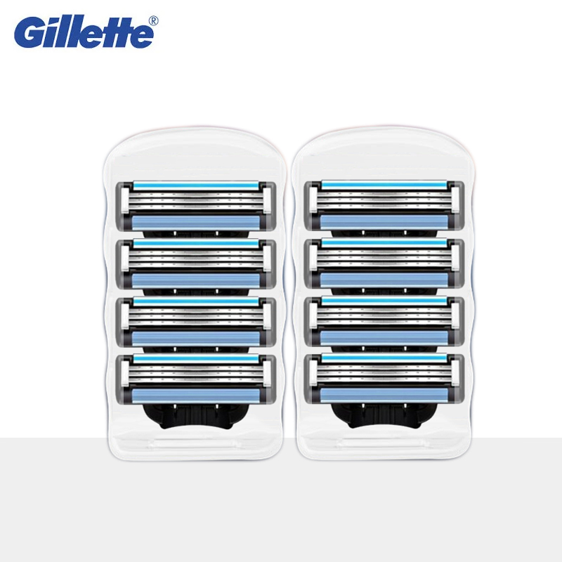 Gillette Mach3 Herren Rasierklinge Rasierklinge Kopf füllt Patronen mit Schmier streifen 3 Schichten Klingen schnell schneiden Gesicht Bart: Silber