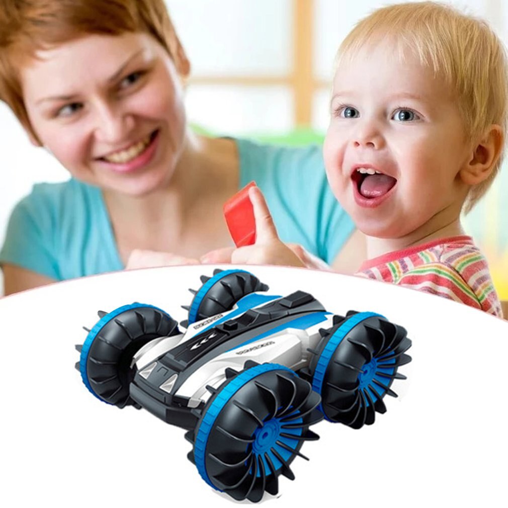 Fernbedienung Amphibien Stunt Auto Wasserdichte Doppelseitige Fahren Auto Wasser Und Land Roboter Auto Für Kinder