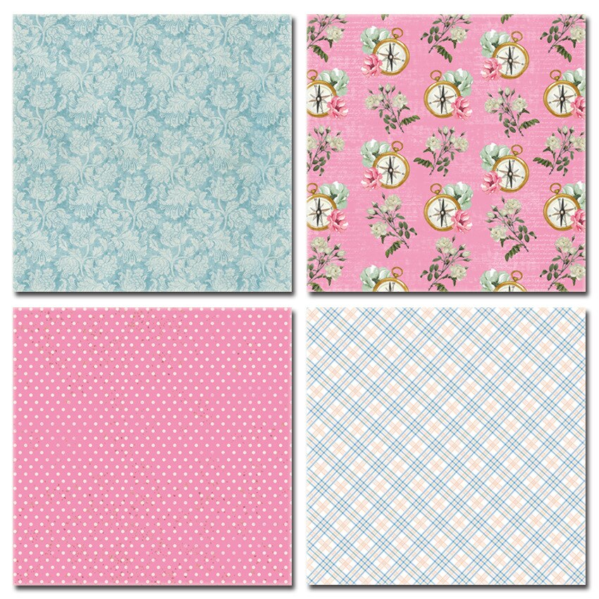 12" 24Pcs/Lot Wave Retro Material Papers DIY Scrapbooking Album Diary Decorative Paper Scrapbooking Paper