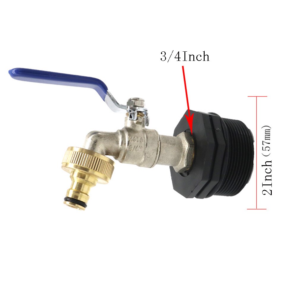 IBC Iron Brass Tank Adapter 60mm External thread to 13mm 15mm 20mm 25mm Garden Water Connectors Drain Adapter: G
