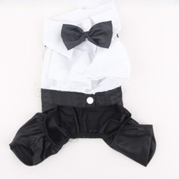 ¡Precio de fábrica! Mascota perro gato ropa Príncipe esmoquin pajarita traje cachorro traje mono S-XL