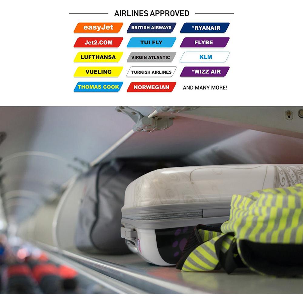 MERCURY TEXTIL-Equipaje de Mano,55cm Ligera con 4 Ruedas,película Protectora Que se Quita,Material Policarbonato (Estrella Mar)