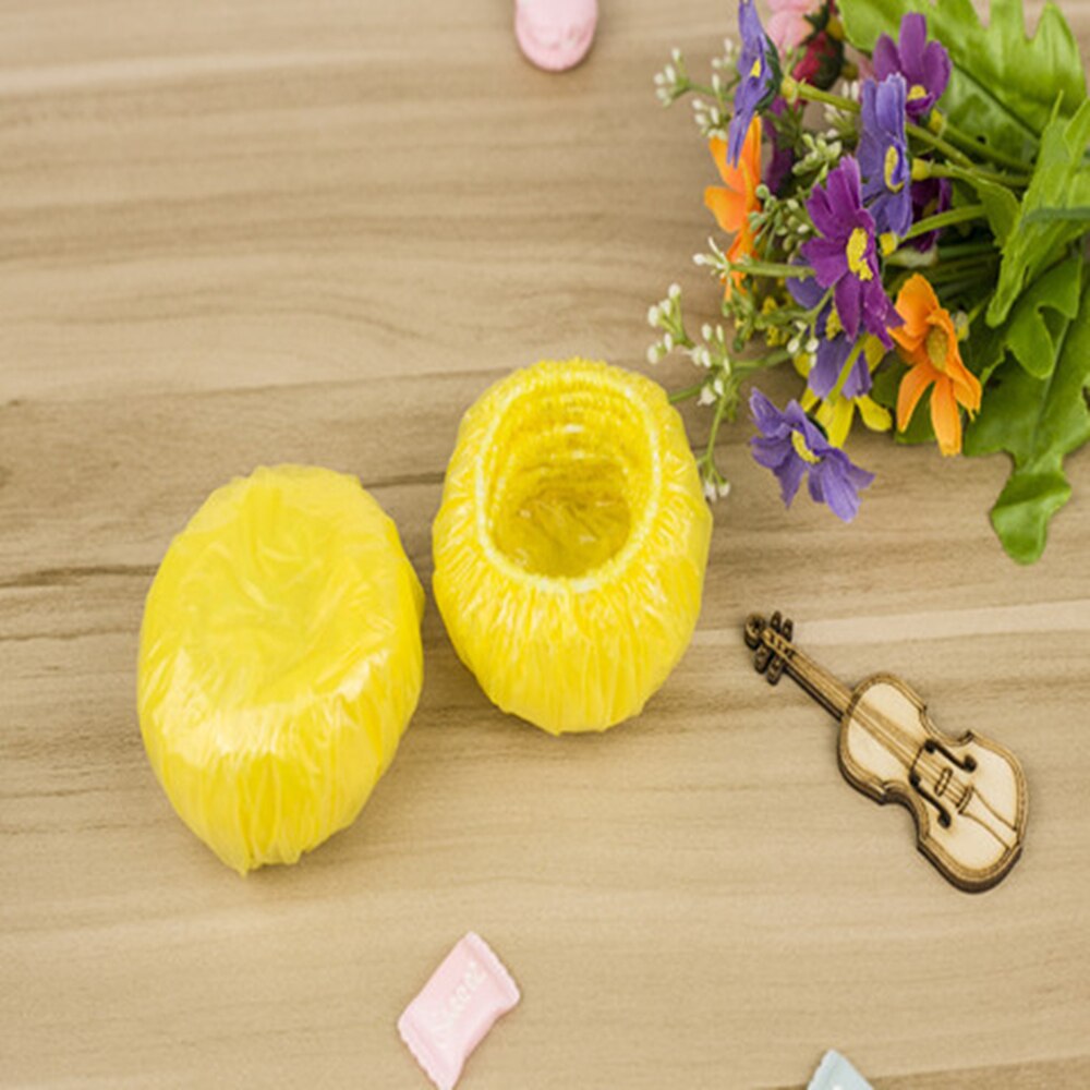 100 Pcs Disposable Plastic Waterproof Ear Protector Cover Caps Salon Hairdressing Dye Shield Earmuffs Shower Unisex: yellow