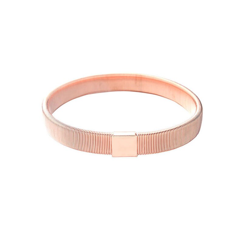 Polsino moda camicia da donna porta maniche fasce da braccio in metallo reggi giarrettiera anello di protezione bracciale da uomo bracciale elastico a cerchio: B-1pezzi rosa oro