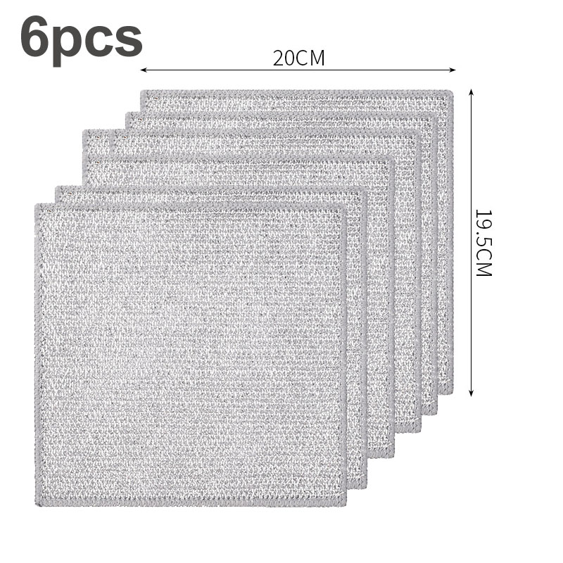 Paño de limpieza de cocina, trapo de limpieza de alambre de acero reutilizable, sartenes, estufa, eliminación de óxido, paño de limpieza mágico, herramientas de limpieza: Negro