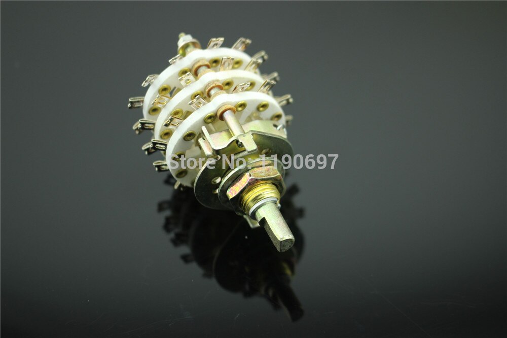 DIY HIFI Ceramic Switch Band Rotary Switch 3P 11Step Signal Selector Switch Semicircle Shaft Diameter 6.0mm 1piece