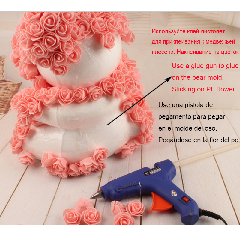1 pièces 33 cm mousse modèle polystyrène styromousse teddy rose ours blanc artisanat boules pour bricolage fête de noël décoration fournitures