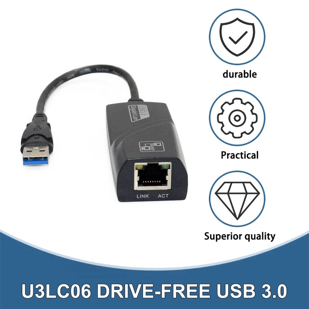 External Free Drive USB 3.0 Gigabit LAN USB to RJ45 NIC RTL8153 Chip Upgrade network connection speed