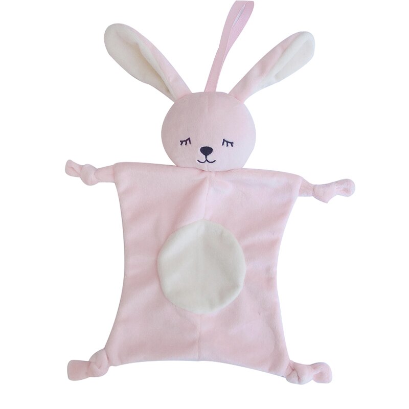 Newborn educational toys towel Of Baby Animal shape Infant Baby Soft Soothe Towel Educational Plush baby toy: pink