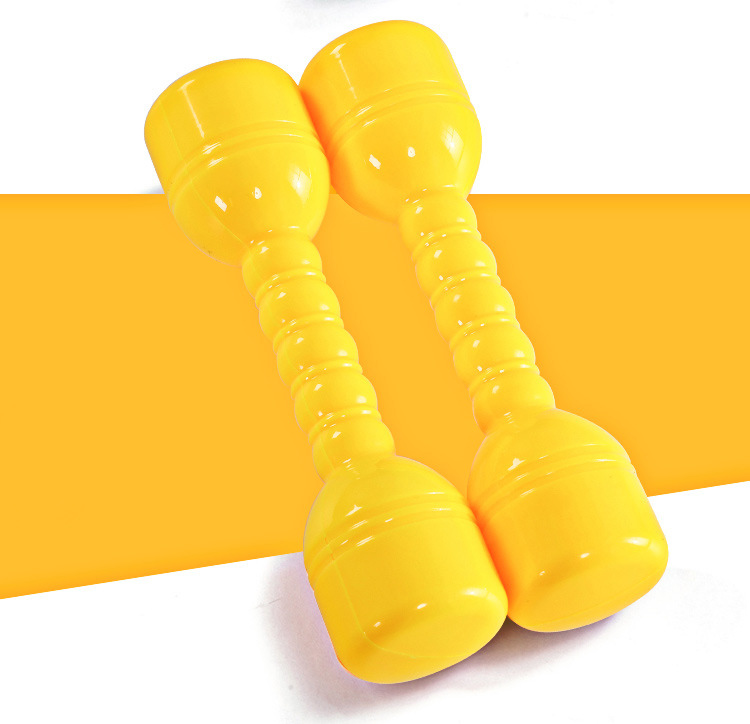 2 pezzi pesi Fitness per bambini manubri a mano palestra a casa esercizio bilanciere esercizio per bambini Fitness Sport giocattoli mano 100G pesi: YELLOW