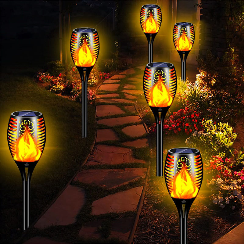 Solarleuchten, flackernde Flammen, Taschenlampen, wasserdicht, für den Außenbereich, Landschaftsdekoration, Lichter für Hof, Garten, Weg, Auffahrt