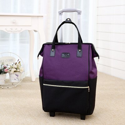 Oxford Tuch Mit Großer Kapazität Reisen Gepäck Taschen mit Räder Koffer und Reisetaschen Gepäck Tasche Wagen Tasche Freies Versenden: Purpurrot