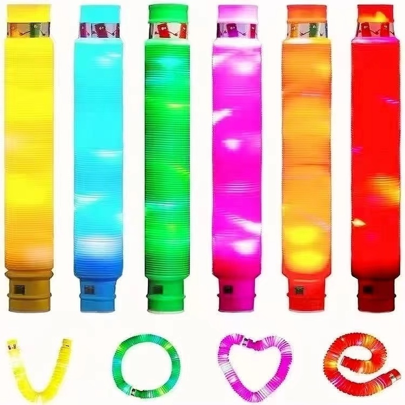 Tubos sensoriales con luces LED para niños y niñas, juguetes para apretar y estirar, ideal para de Pascua, 2022