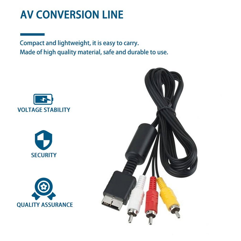 Av Conversion Cable 1.8m for Ps2/ps3 Durable Copper Material Games Accessories Computer Accessories