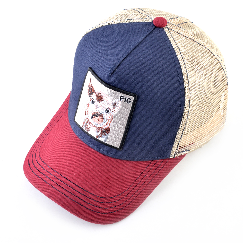 Casquette de Baseball à motif de cochon brodé pour hommes et femmes, chapeau d'été en maille, style Hip Hop, visière de camionneur