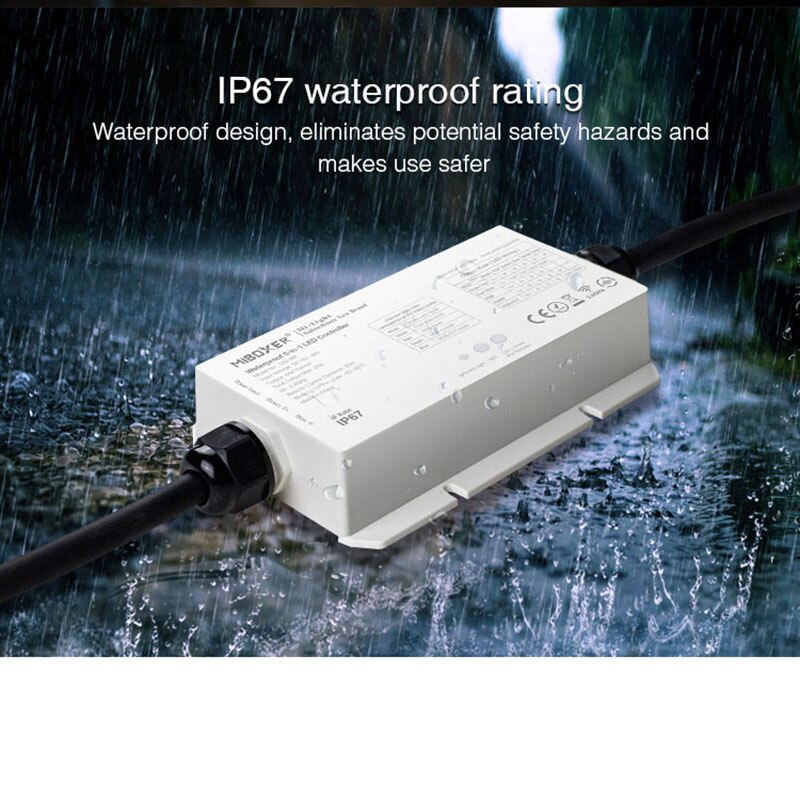 LS2-WP Waterproof 5 IN 1 smart led controller DC12V 24V 36V for single color /CT/RGB/RGBW/RGB+CCT led strip