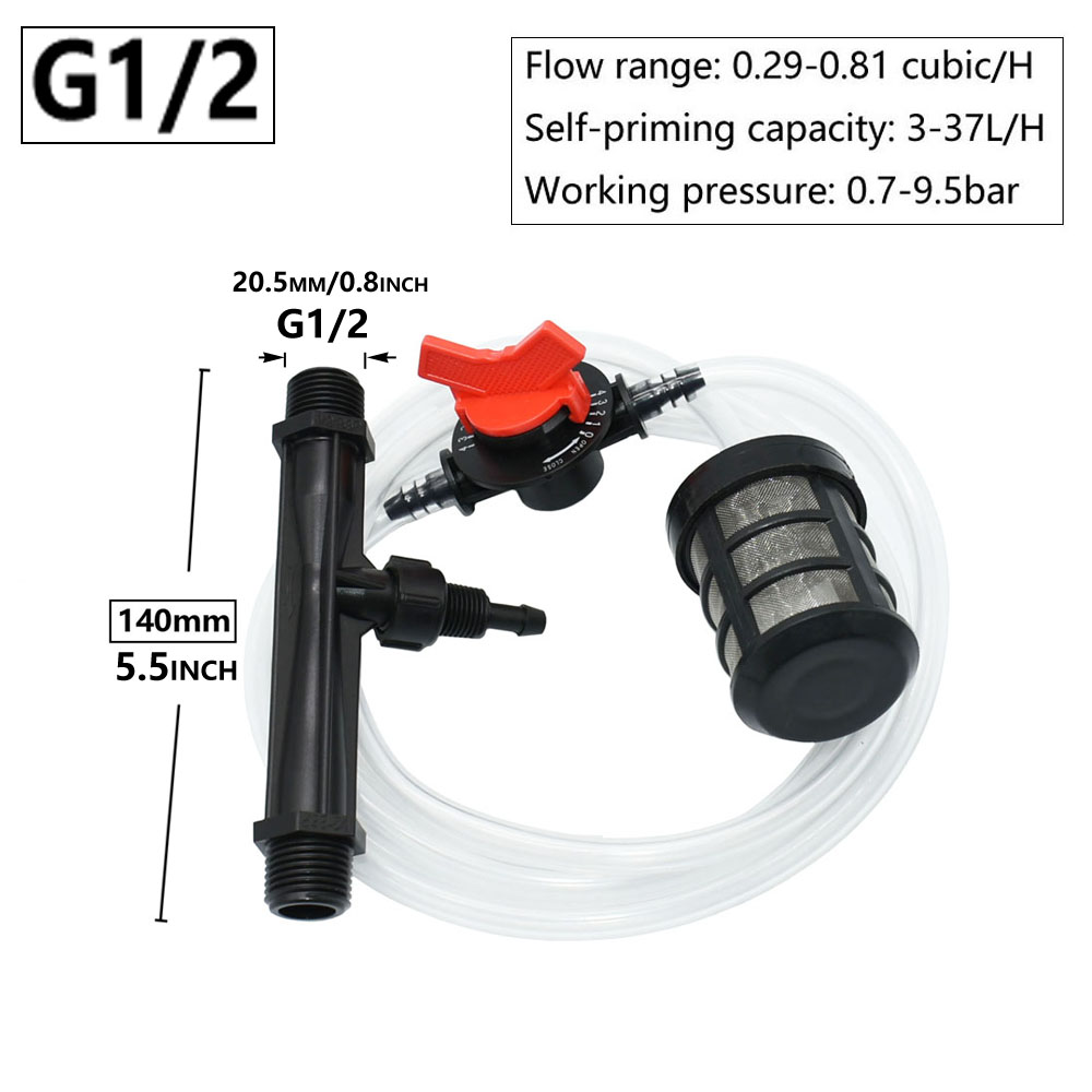 1/2" 3/4" 1" 1.5inch Thread Agriculture Irrigation Venturi Fertilizer Injector set Greenhouse Irrigation Fitting Ozone Injector: WHITE
