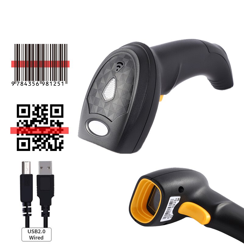 2D Barcode Scanner Handheld Barcode Scanner 1D/2D Qr Bar Code Reader Ontvangst Draagbare Usb Wired Voor Inventaris Pos terminal