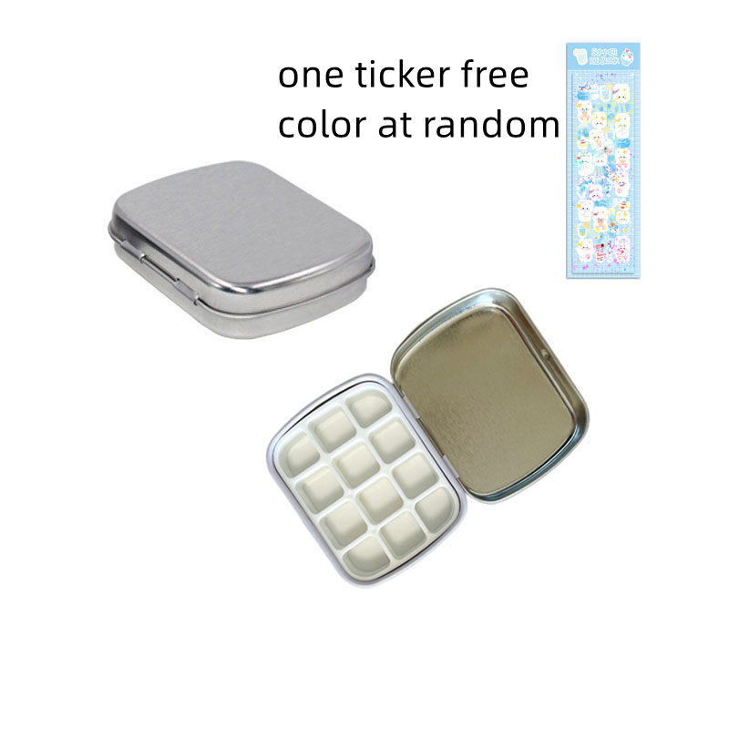 Lege 12 Raster Mini Aquarel Blikken Doos Draagbare Aquarel Verfpalet Reizen Schilderij Verfbak Kunstbenodigdheden: Rood