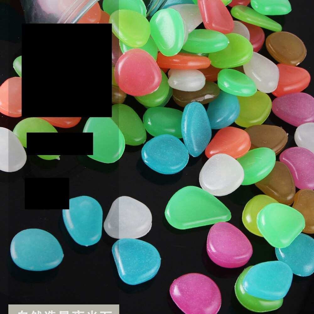 100 sztuk świetlny kostki brukowe kamyki kamienie świecące w ciemności żwir robić akwarium dekoracja obejścia ogrodu (biały)