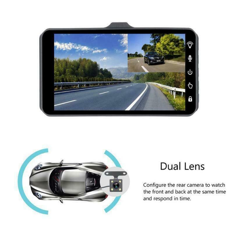 4.0 Inch Press FHD 1080P Dual Lens Car DVR Reversing Camera Video Dash Cam Recorder