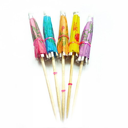 50Pcs Gemengde Kleur Mini Paraplu Parasol Snack Cocktail Party Pick Decoratie!