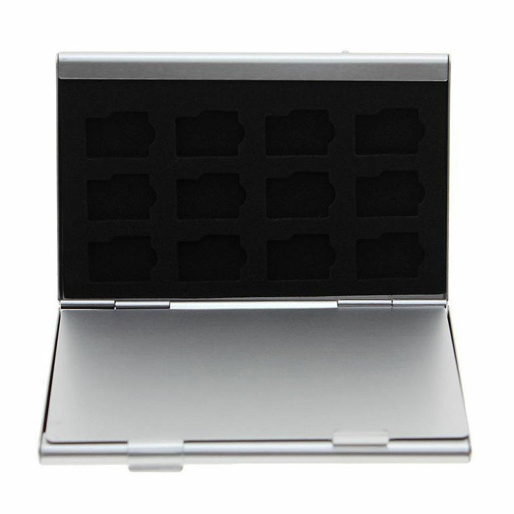 Organiseur de cartes, sac en aluminium à Double couche, boîte de rangement Portable de Protection contre les chocs à la étuis de carte mémoire