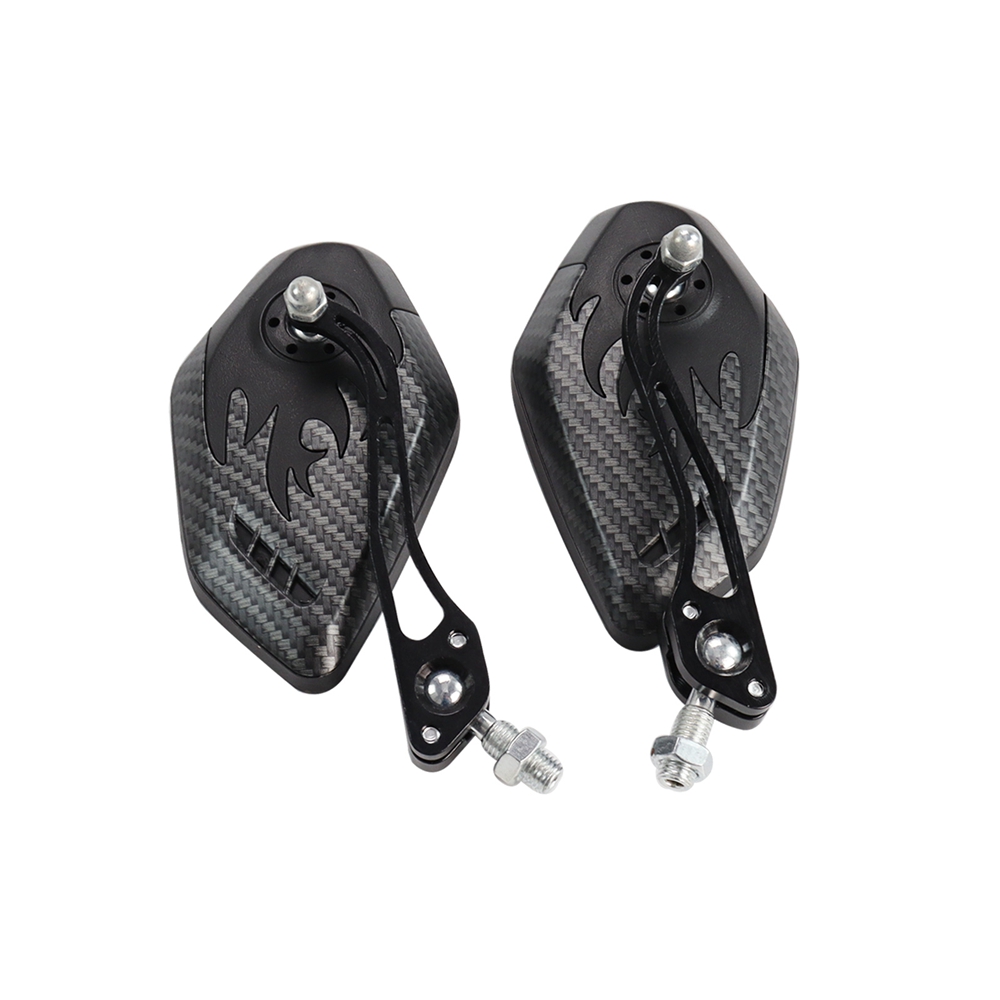 2 Stks/set 8/10Mm Aluminium Motor Scooter Motorfiets Stuur Mount Achteruitkijkspiegels: Ivoor