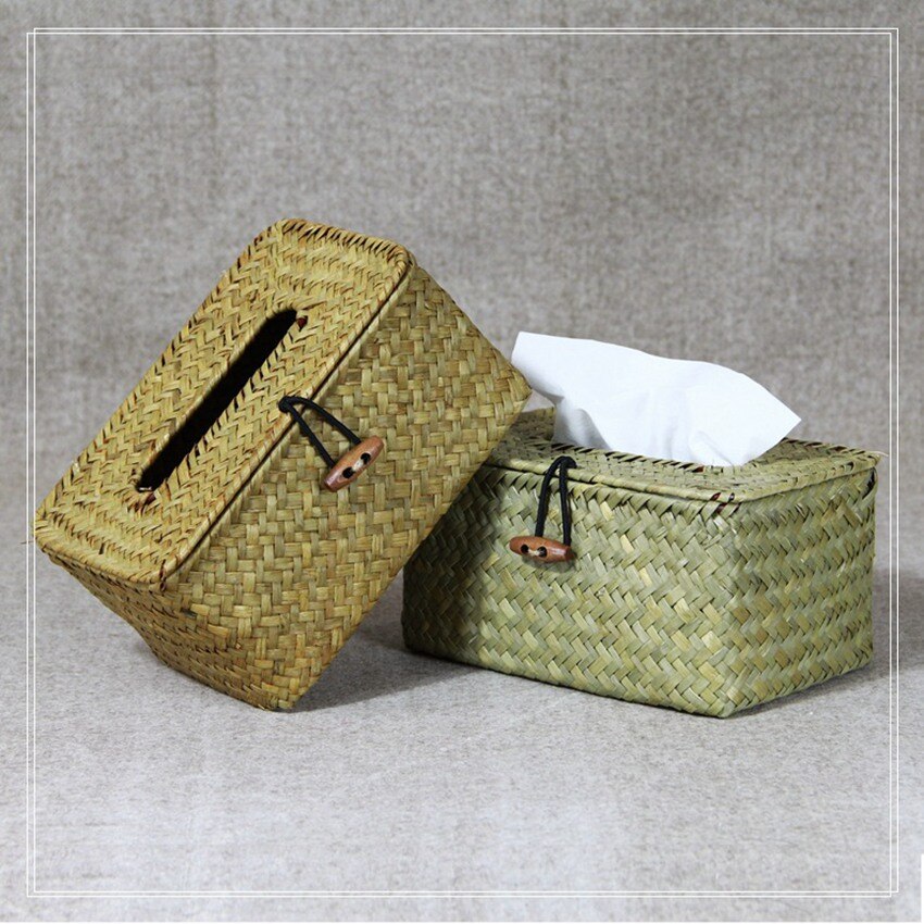 Pastoral napkins Book box Household Straw tissue box College Wind Parlor Paper Sucker Desktop Paper towel Storage box