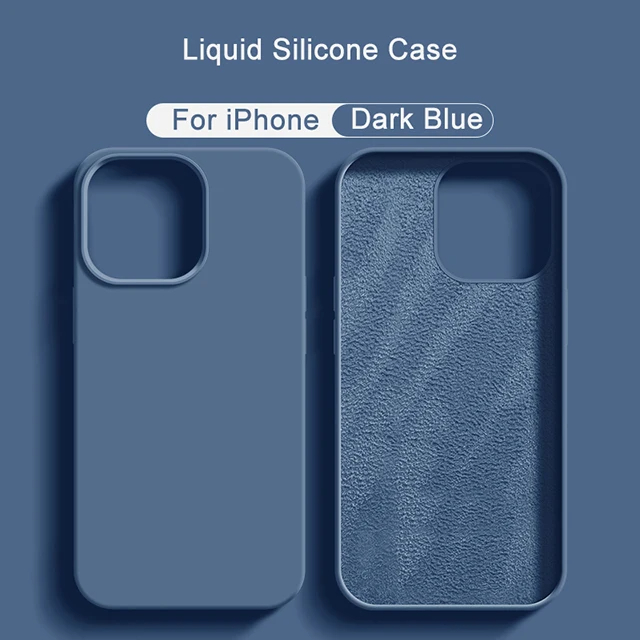 Funda de teléfono de lujo a prueba de golpes 16 Pro Max para iPhone 16 Pro Max, fundas de silicona líquida para Apple iPhone 16 Plus, funda suave para parachoques: Tela de algodón / NAVY