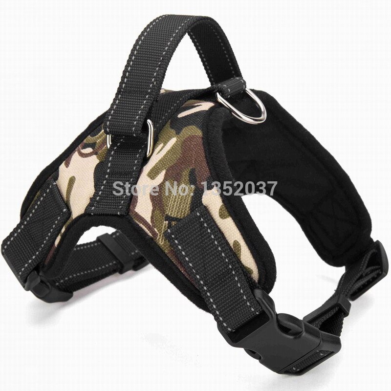 Service dog Vest for walking harness dog collar leash padded pet harness Vest dog clothes for Winter Leopard: Camouflage / XL