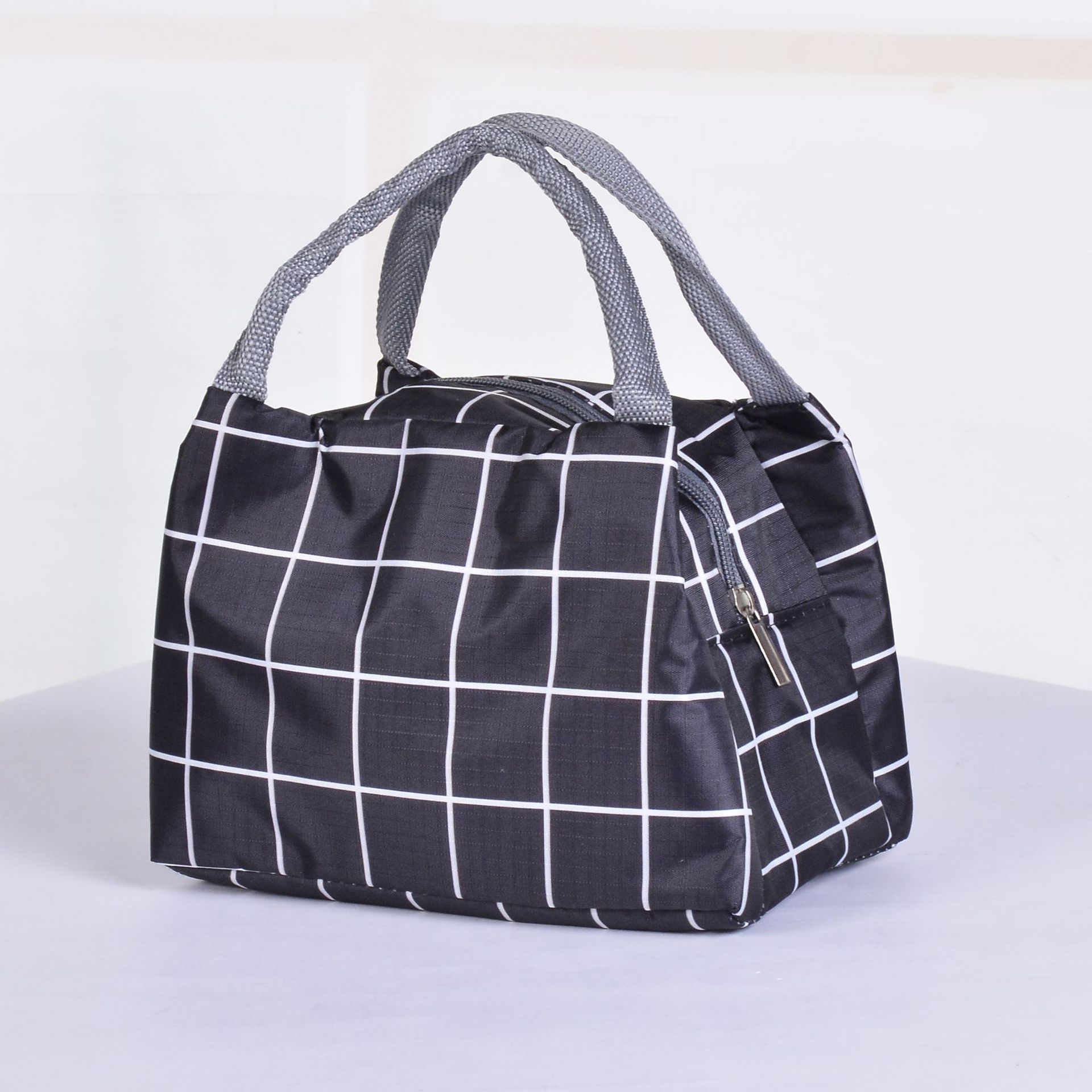 Plaid Print Waterproof Insulation Picnic Lunch Bags Unisex Kids Thickened Aluminum Foil Ice Pack School Food Storage Handbag