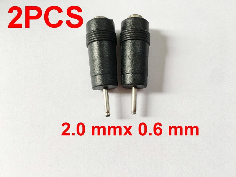 2 uds. Enchufe DC de 5,5x2,1mm, hembra a 6,5x4,4mm, 5,5x2,5mm, 5,0x3,0mm, 4,8x1,7mm, 4,0x1,7mm, 3,5x1,35mm, 3,0x1,1mm, 2,5 x mm 0,8mm 2,0x0,6mm: 2.0mm x 0.6mm