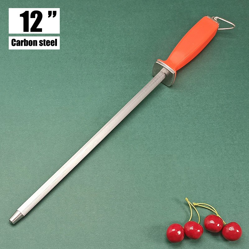 Diamond sharpening rod Tungsten steel carbon Knife kitchen Slaughterhouse butcher Ceramic Household honing steel knife sharpener: FANGCHENG 12 inch