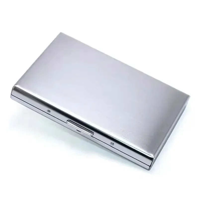 Nouveaux portefeuilles en métal en alliage d'aluminium RFID blocage porte-carte Anti-magnétique cartes de crédit d'affaires protecteur étui rigide pour hommes femmes: Argent