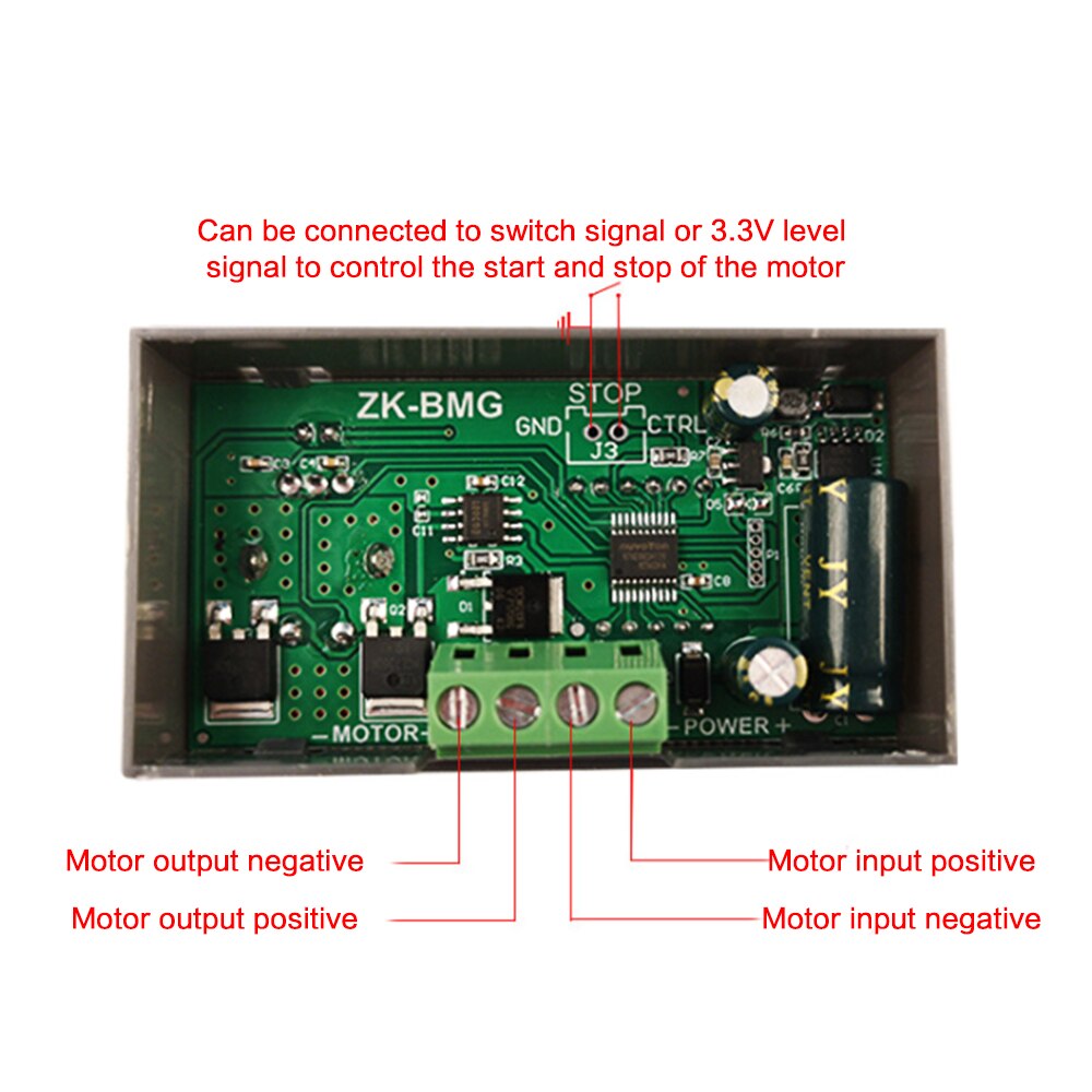 ZK-BMG DC 9-60V 12v 24v 36V 48V 12A DC Motor Controller PWM Adjustable Speed Digital Display encoder Duty Ratio Frequency
