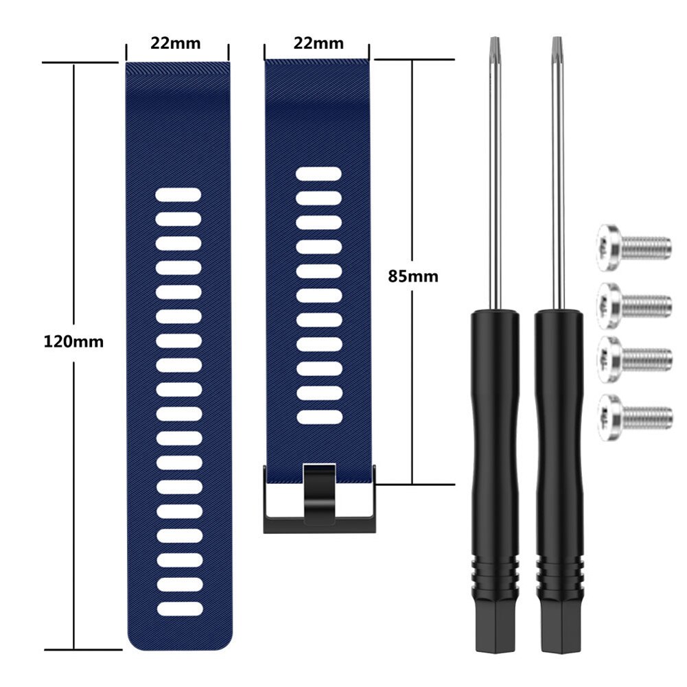 Nyaste för garmin forerunner 35 30 byt ut silikon klockarmband armband & verktyg uk: 03 mörkblå