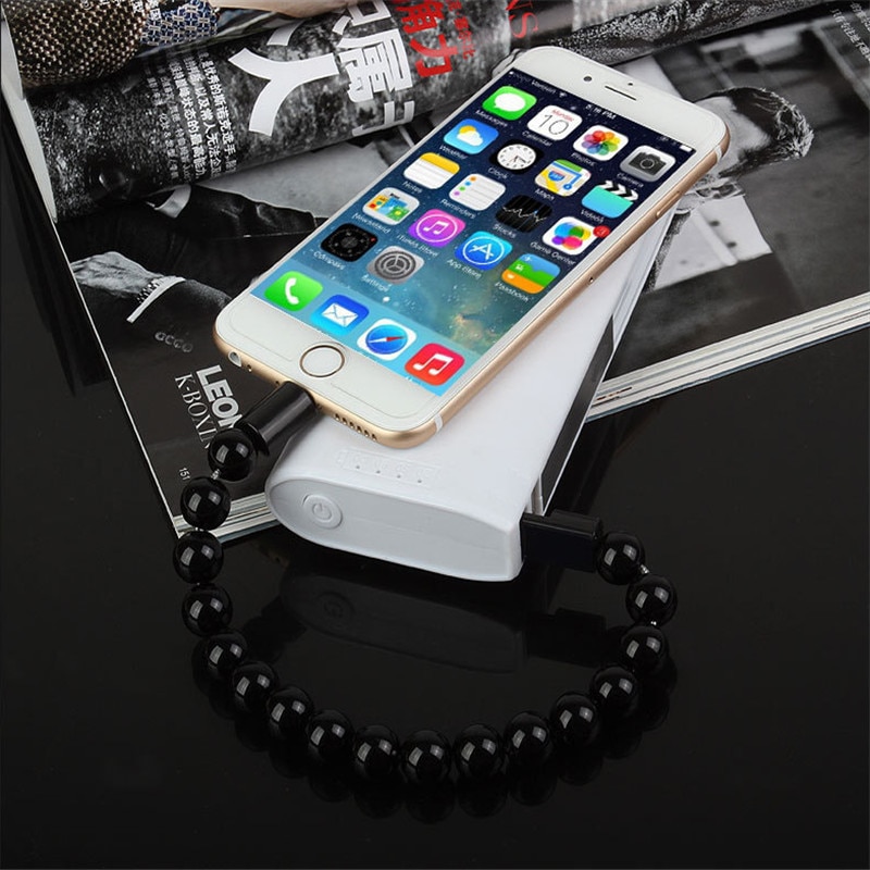 Pulsera de cuentas de Color puro, Cable Micro USB tipo C, Cable de carga de sincronización de datos para iPhone, Samsung, huawei, cargador de teléfono móvil Android