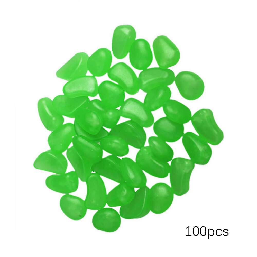 100pcs Garden Pebbles Glow Stones Rocks For Walkways Garden Path Patio Lawn Garden Yard Decor Luminous Stones: Green