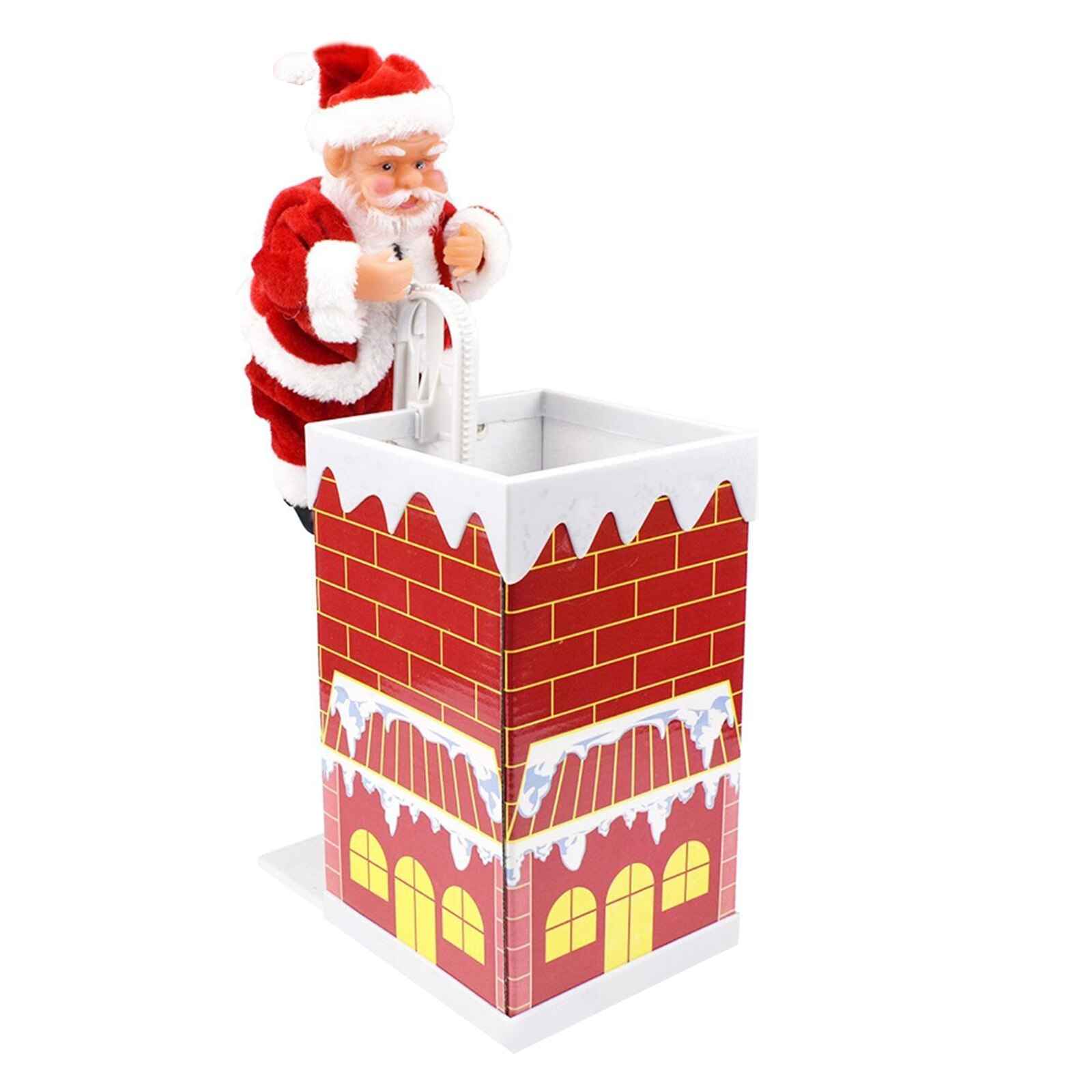 Santa Claus Figure Climbing Chimney Toy Christmas Decor Ornaments