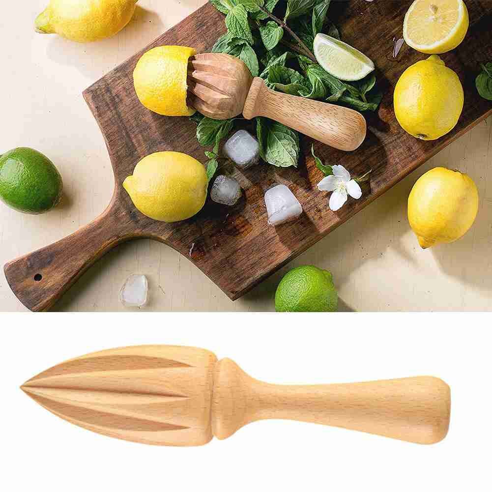 Exprimidor Manual de madera para Limón, Extractor de zumo de cítricos, naranja, forma de diez esquinas