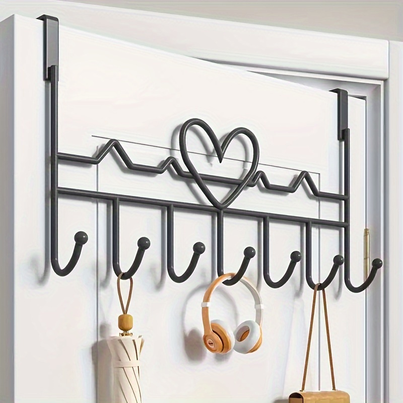 Porta em forma de coração atrás do gancho de armazenamento de parede pendurado cabide gancho punch-livre cabide quarto organizador acessórios de armazenamento