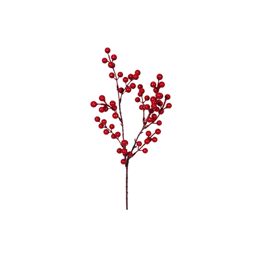 Simulerede røde bær stilke gren til blomsterarrangementer atmosfære layout juletræspynt bryllupsfest dekor festiv: A1