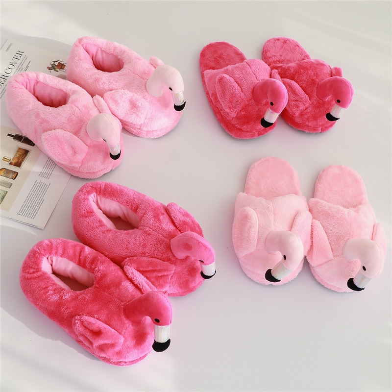 1 st vinter härliga hemtofflor chausson skor dam flamingo tofflor pantuflas unicornio pantoufle femme varma bomullsskor